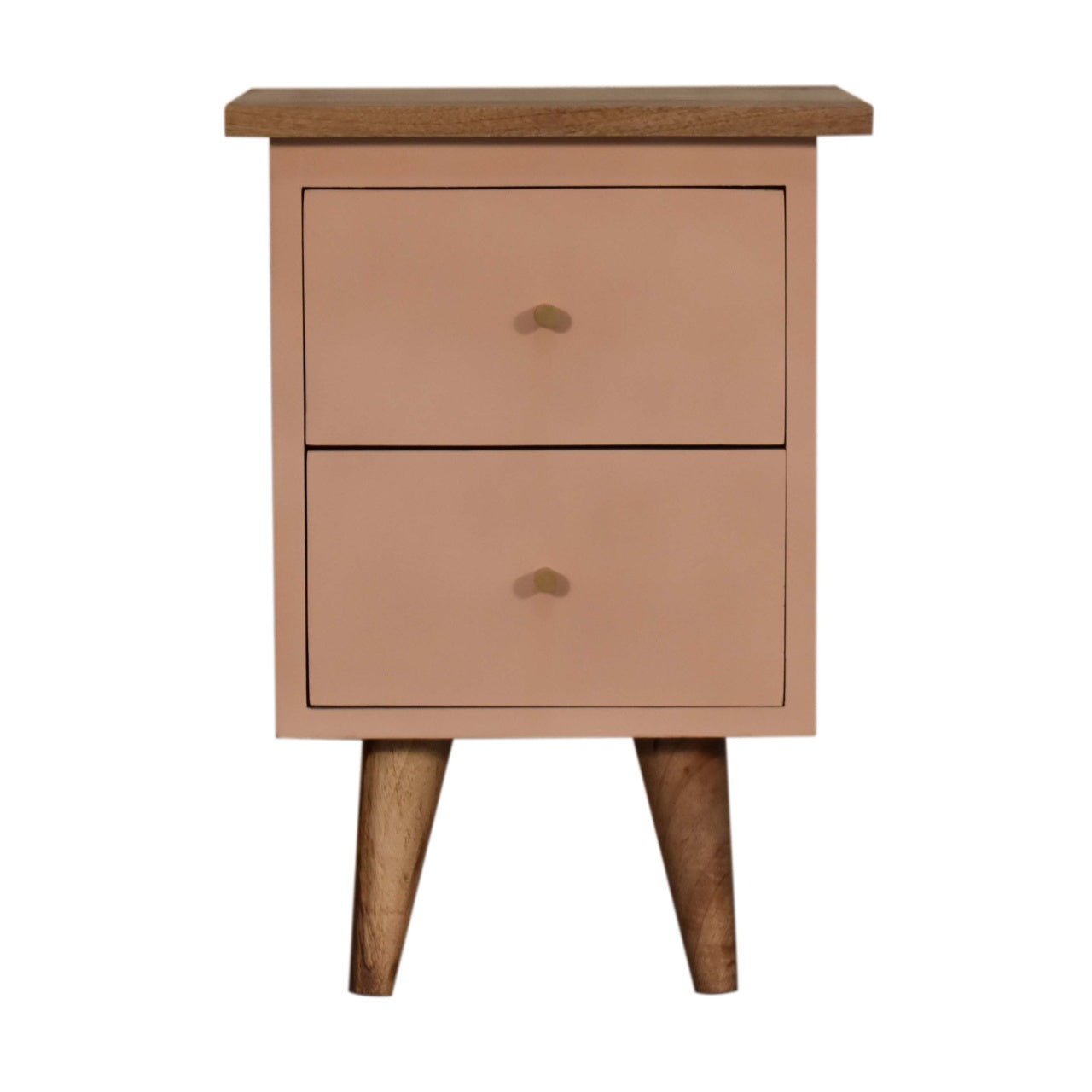 Wrotham Blush Pink Hand Painted Mango Wood Bedside Table