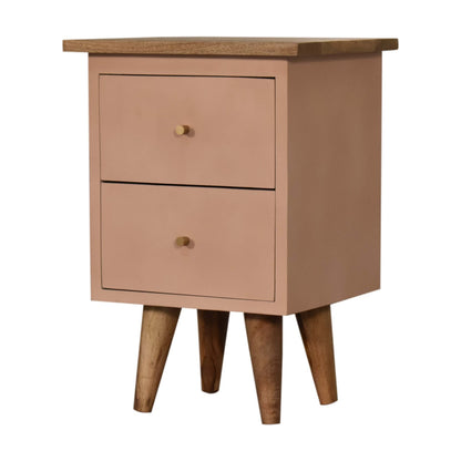 Wrotham Blush Pink Hand Painted Mango Wood Bedside Table