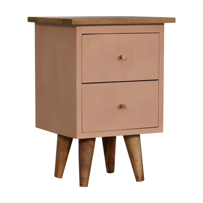 Wrotham Blush Pink Hand Painted Mango Wood Bedside Table
