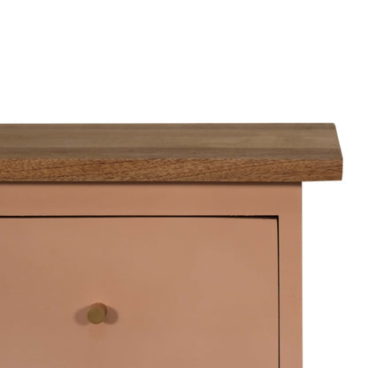Wrotham Blush Pink Hand Painted Mango Wood Bedside Table