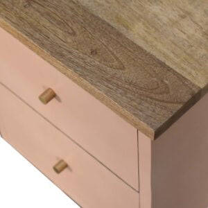 Wrotham Blush Pink Hand Painted Mango Wood Bedside Table