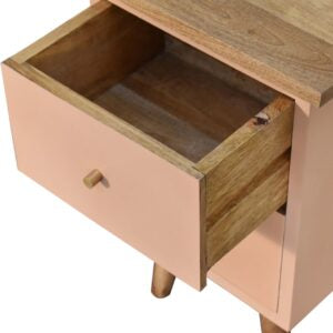 Wrotham Blush Pink Hand Painted Mango Wood Bedside Table