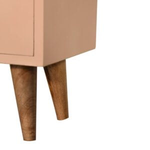 Wrotham Blush Pink Hand Painted Mango Wood Bedside Table