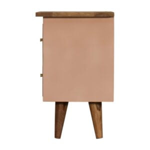 Wrotham Blush Pink Hand Painted Mango Wood Bedside Table
