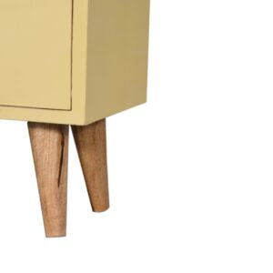 Gordes Yellow Hand Painted Mango Wood Bedside 2 Drawers