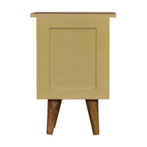Gordes Yellow Hand Painted Mango Wood Bedside 2 Drawers