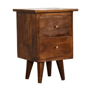 Aldbury Chestnut Mango Wood Bedside Table 2 Drawers