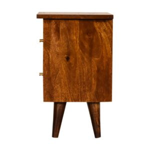 Aldbury Chestnut Mango Wood Bedside Table 2 Drawers