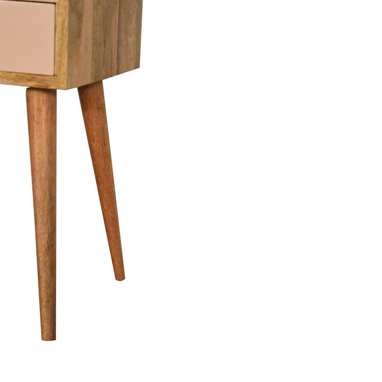 Sainte Marie Mini Blush Hand Painted Bedside Table with Drawer and Open Shelf