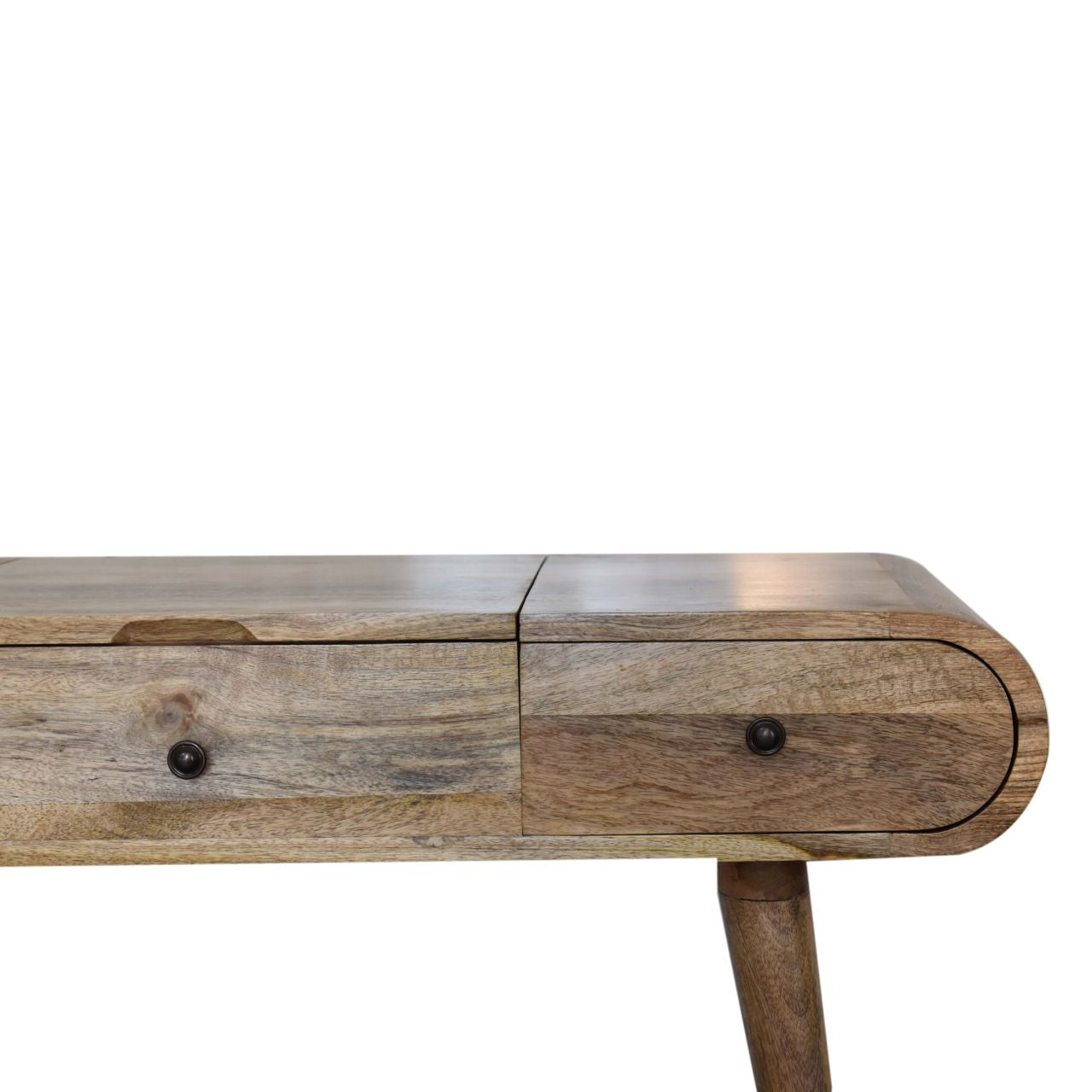 De Vence Oak Mango Wood Round Dressing Table 3 Drawers