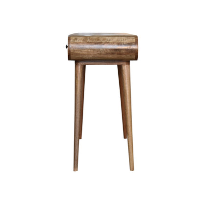 De Vence Oak Mango Wood Round Dressing Table 3 Drawers