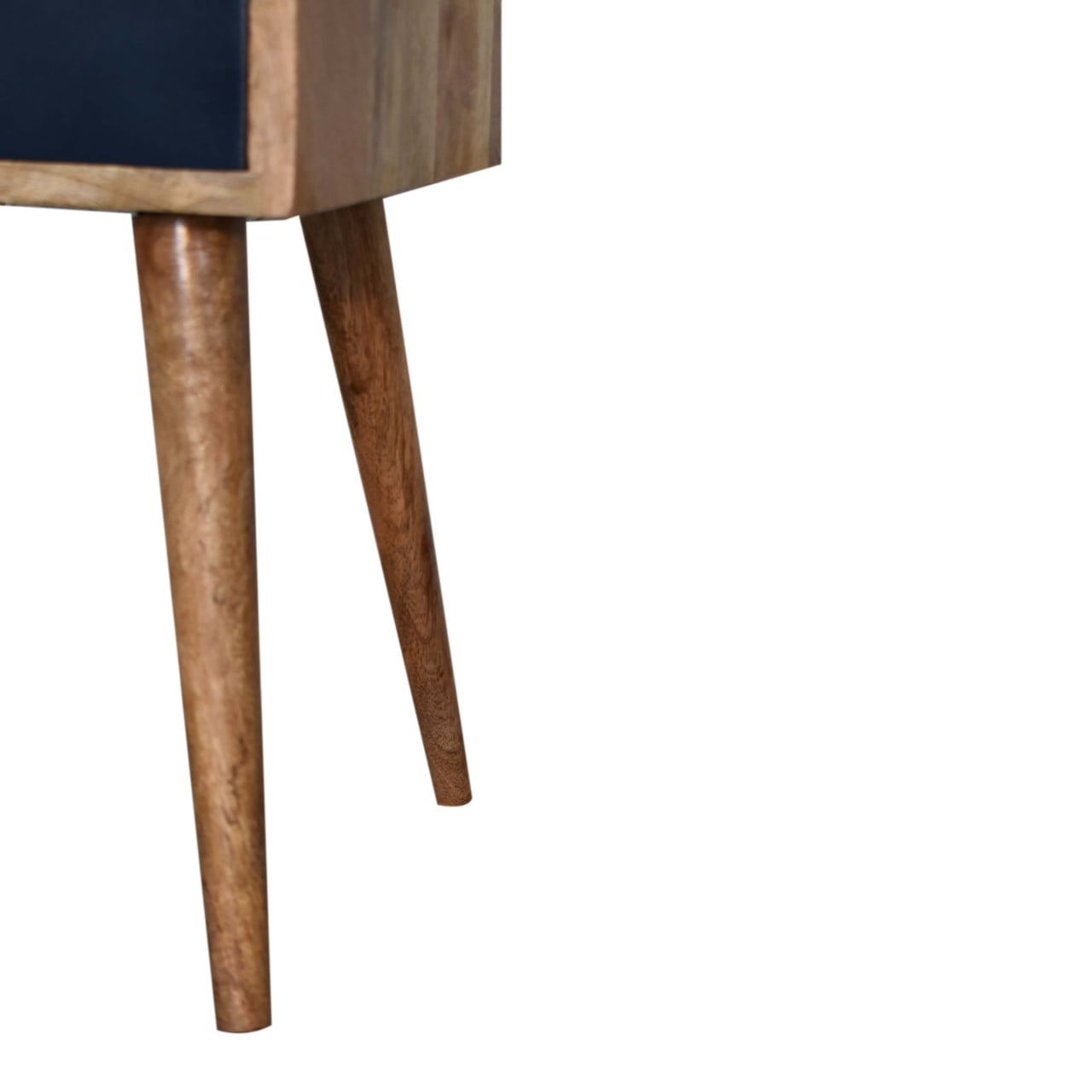 Biot Mini Navy Blue Hand Painted Bedside with Drawer and Open Shelf