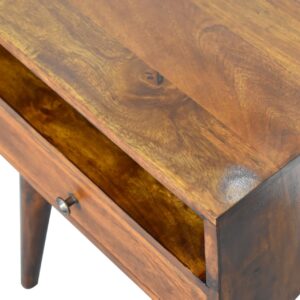 Chioggia Rustic Chestnut Solid Wood Bedside Drawer and Open Shelf