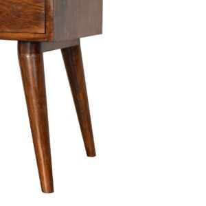 Chioggia Rustic Chestnut Solid Wood Bedside Drawer and Open Shelf