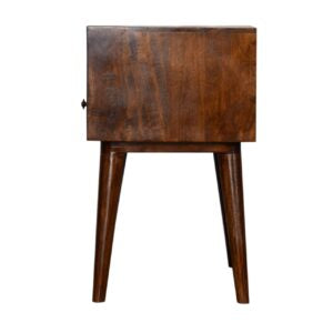 Chioggia Rustic Chestnut Solid Wood Bedside Drawer and Open Shelf