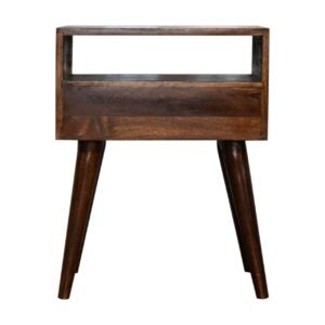 Chioggia Rustic Chestnut Solid Wood Bedside Drawer and Open Shelf