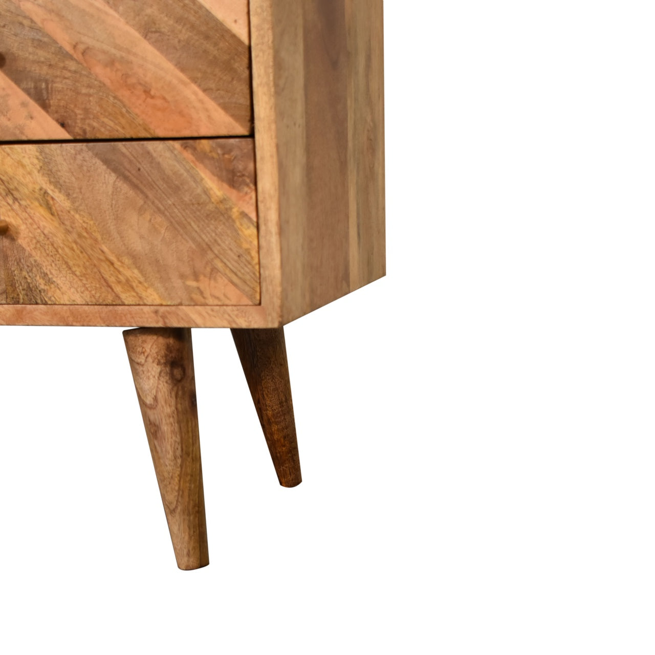 Dozza Geometric Carved Mango Wood 3 Drawer Sideboard