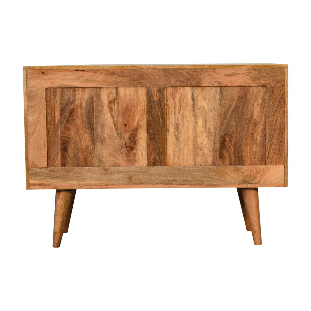 Dozza Geometric Carved Mango Wood 3 Drawer Sideboard