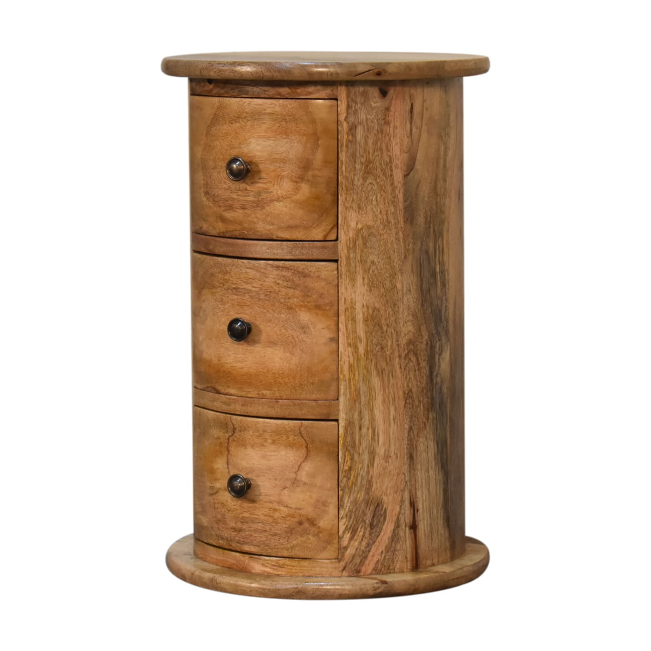 Kantang Mini Mango Wood Drum Chest 3 Drawers