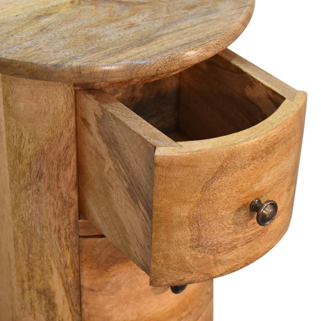 Kantang Mini Mango Wood Drum Chest 3 Drawers