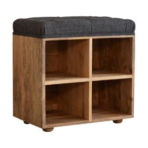 Venzone Small Upholstered Mango Wood Shoe Storage Bench