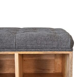 Venzone Small Upholstered Mango Wood Shoe Storage Bench