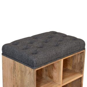 Venzone Small Upholstered Mango Wood Shoe Storage Bench