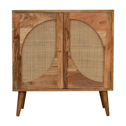 Desenzano Mango Wood 2 Door Cabinet Hessian Knit Leaf