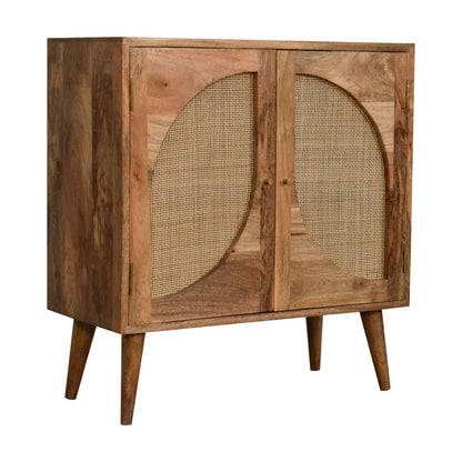 Desenzano Mango Wood 2 Door Cabinet Hessian Knit Leaf