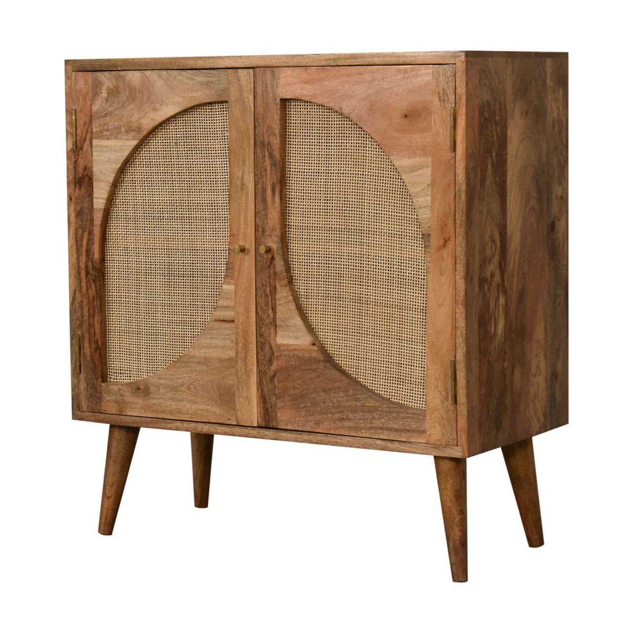 Desenzano Mango Wood 2 Door Cabinet Hessian Knit Leaf