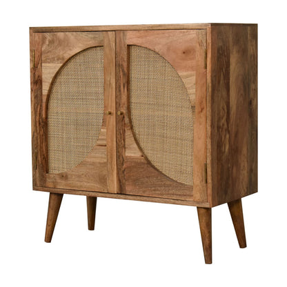 Desenzano Mango Wood 2 Door Cabinet Hessian Knit Leaf