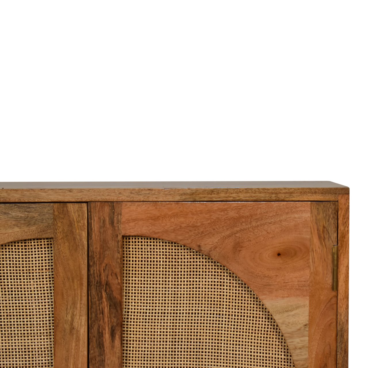 Desenzano Mango Wood 2 Door Cabinet Hessian Knit Leaf