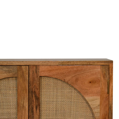 Desenzano Mango Wood 2 Door Cabinet Hessian Knit Leaf