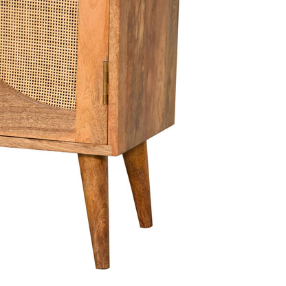 Desenzano Mango Wood 2 Door Cabinet Hessian Knit Leaf