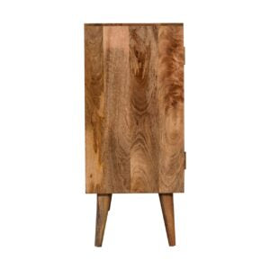 Desenzano Mango Wood 2 Door Cabinet Hessian Knit Leaf