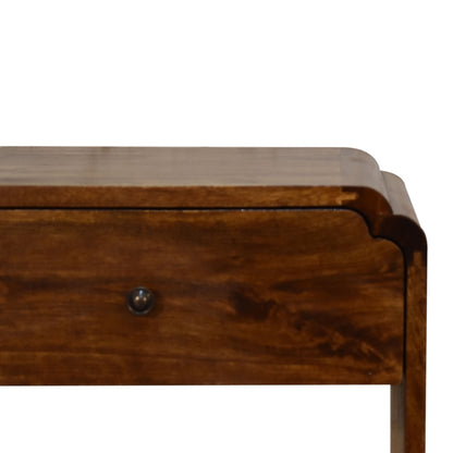 Lanta Mango Wood Scalloped Bedside Table with Drawer