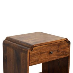 Lanta Mango Wood Scalloped Bedside Table with Drawer