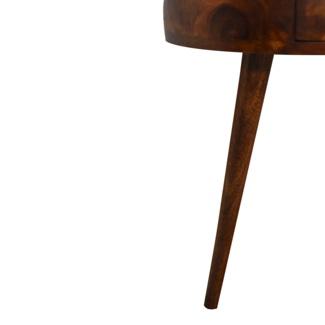 Collioure Chestnut Mango Wood Semi Circle Bedside Table with Drawer