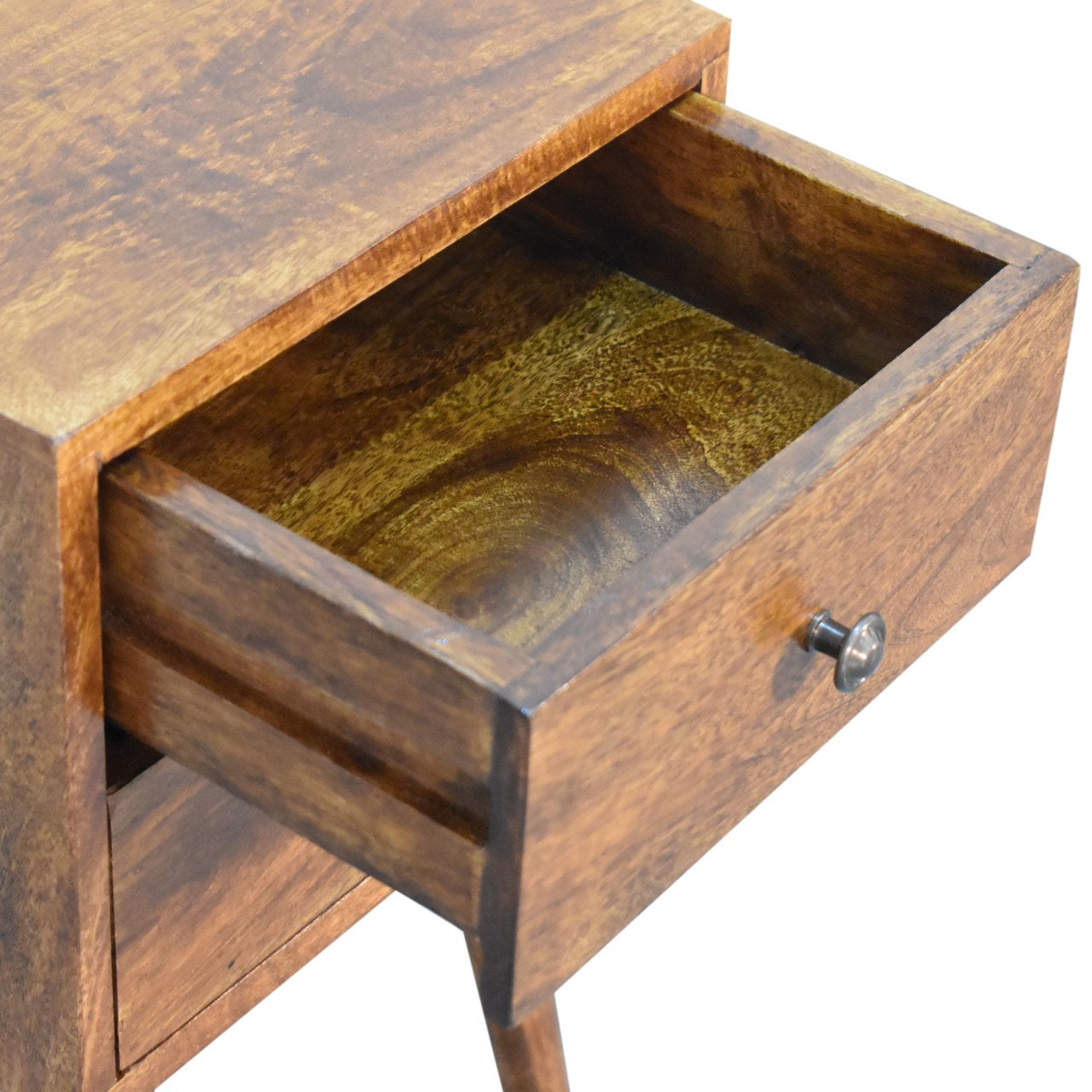 Olbia Mini 2 Drawer Chestnut Mango Wood Bedside Table 2 Drawers