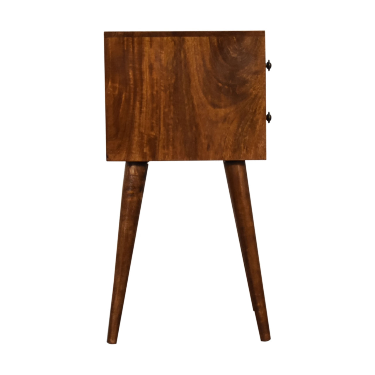 Olbia Mini 2 Drawer Chestnut Mango Wood Bedside Table 2 Drawers