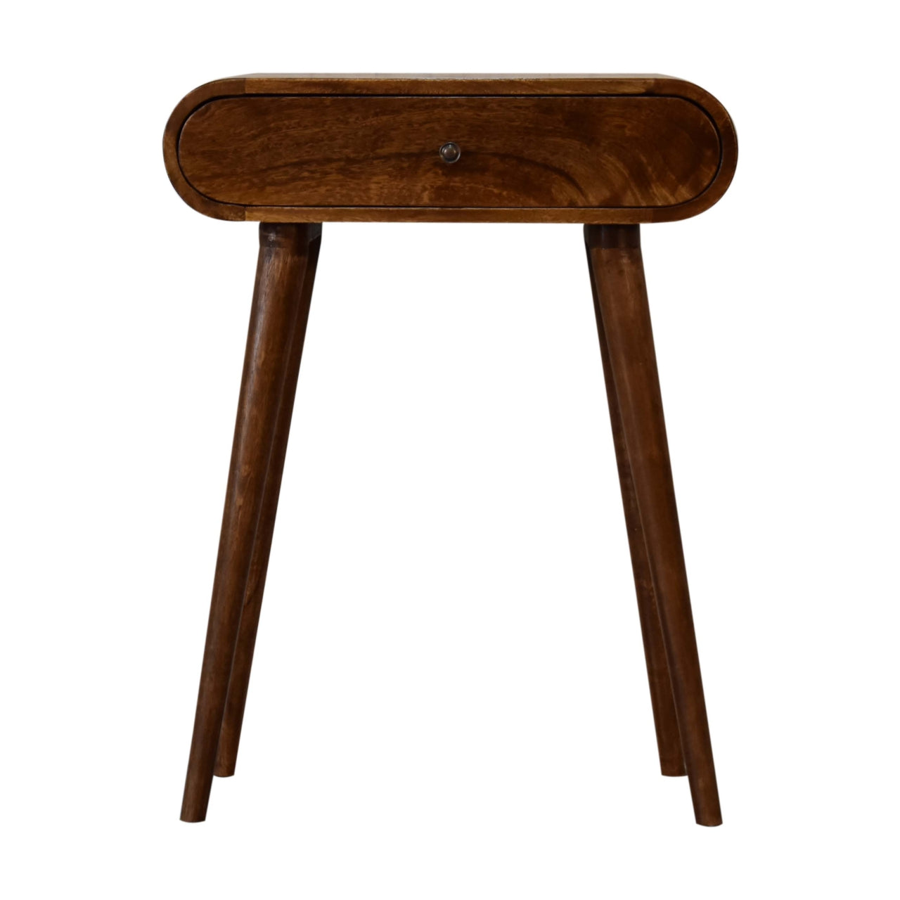 Como Chestnut Mini Chestnut Mango Wood Oval Console Table with Drawer