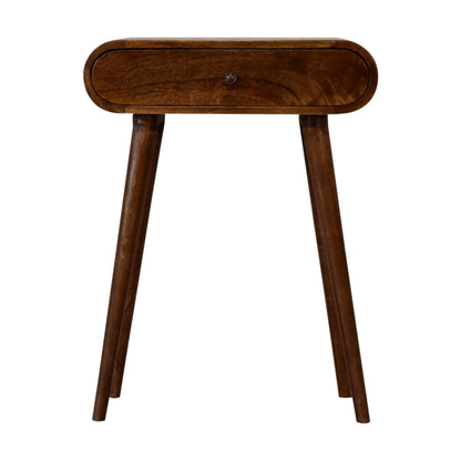 Como Chestnut Mini Chestnut Mango Wood Oval Console Table with Drawer