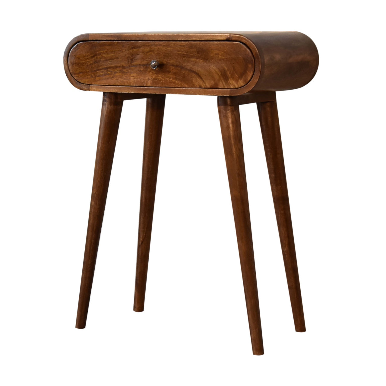 Como Chestnut Mini Chestnut Mango Wood Oval Console Table with Drawer