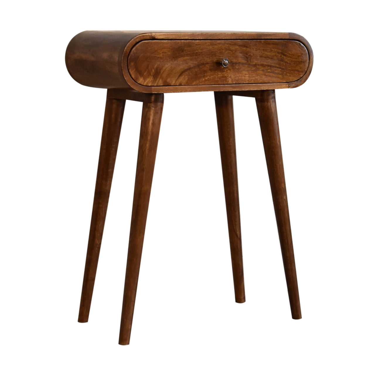Como Chestnut Mini Chestnut Mango Wood Oval Console Table with Drawer