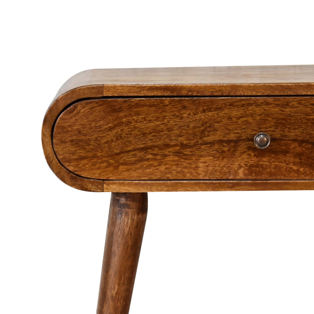 Como Chestnut Mini Chestnut Mango Wood Oval Console Table with Drawer