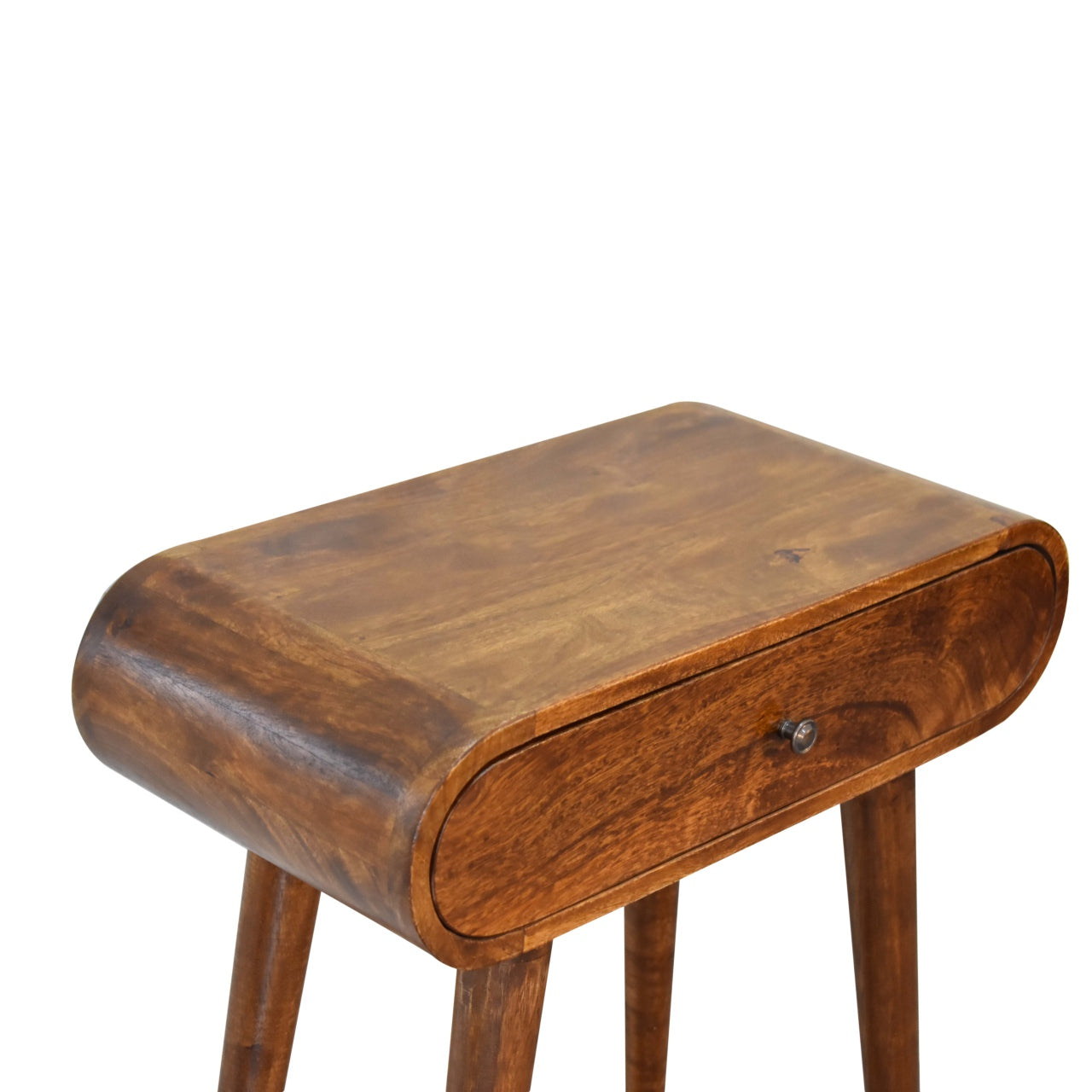 Como Chestnut Mini Chestnut Mango Wood Oval Console Table with Drawer