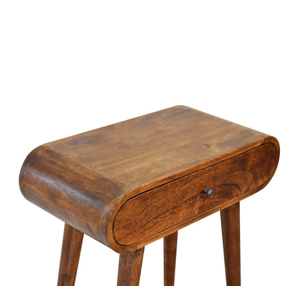 Como Chestnut Mini Chestnut Mango Wood Oval Console Table with Drawer