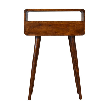Venzone Mini Chestnut Console Table 2 Drawers and Open Shelf