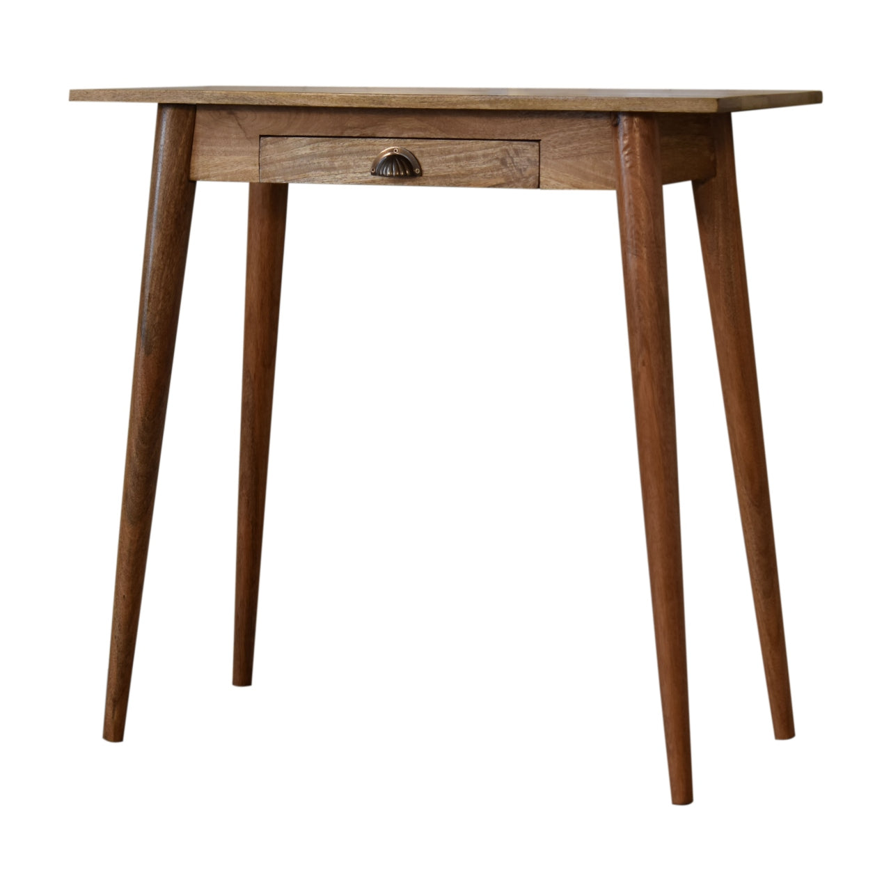 Grasse Mini Natural Mango Wood Scandi Writing Desk with Drawer