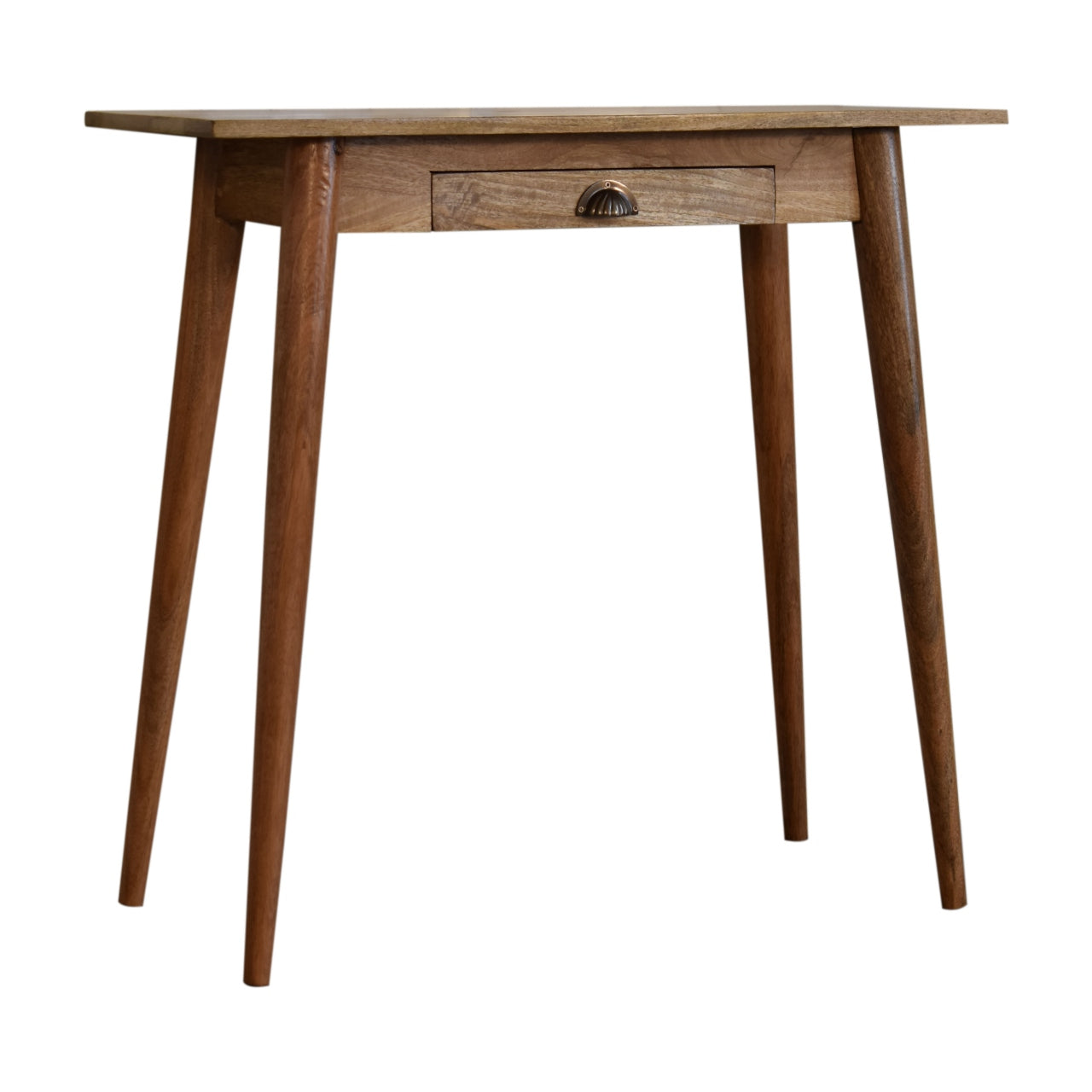 Grasse Mini Natural Mango Wood Scandi Writing Desk with Drawer